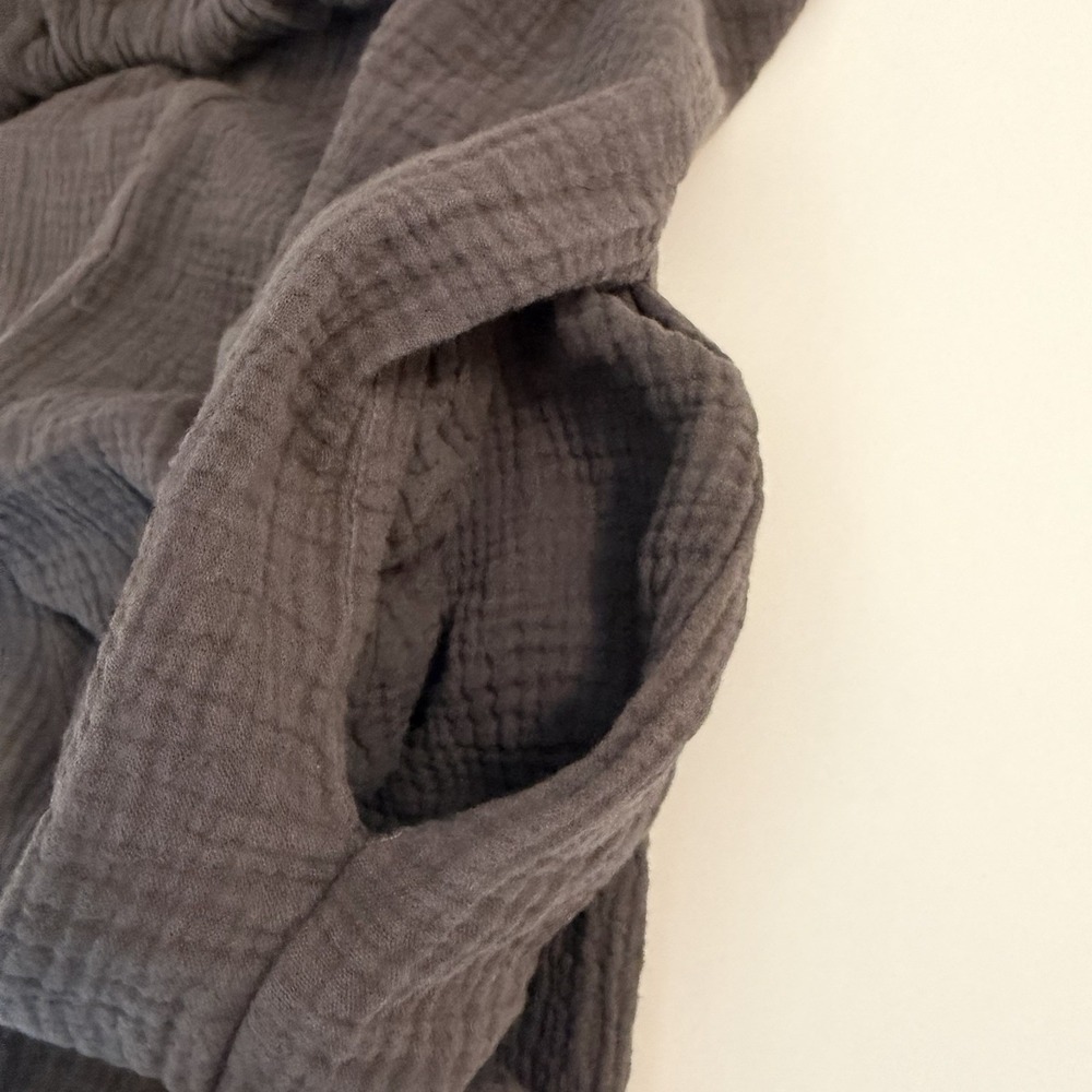 Back Beat Co Gauze Jumper Jumpsuit Wide-leg M /L Gray Pockets Organic Cotton - Picture 8 of 11